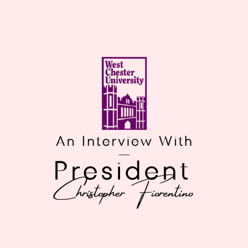 A graphic created by Evan Brooks that reads, "An Interview With President Christopher Fiorentino."